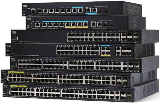Cisco access and aggregation switches, stacked
