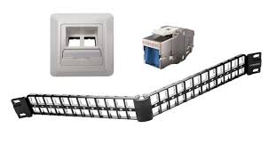 Corning keystone jack, face plate and 48-port patch panel