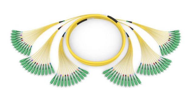 Single-mode LC pigtail fan-out for a splice cassette